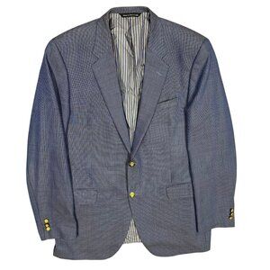 Coppley 1881 Blazer Iridescente Wool Sport Coat Birdseye Blue 46L